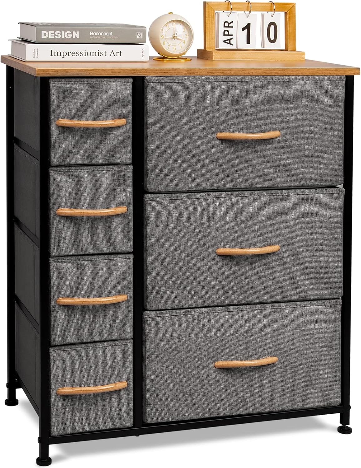 Fabric 7 Drawer Dresser Storage Tower with Steel Frame Z1287