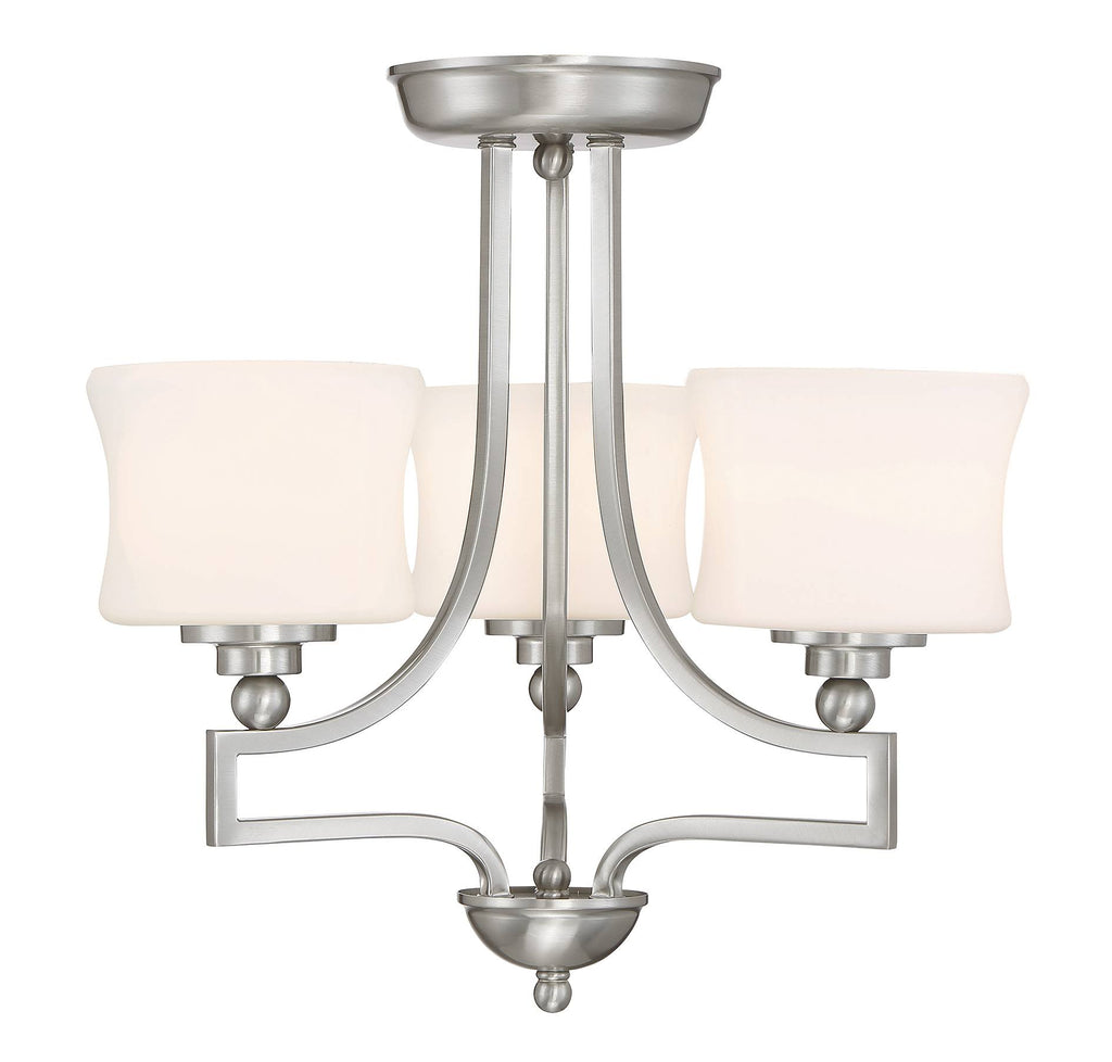Satin Nickel 3 Light Semi Flush A733755