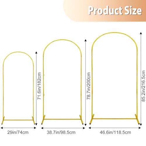 Gold Metal Arch Backdrop Stand Set of 3 O4161