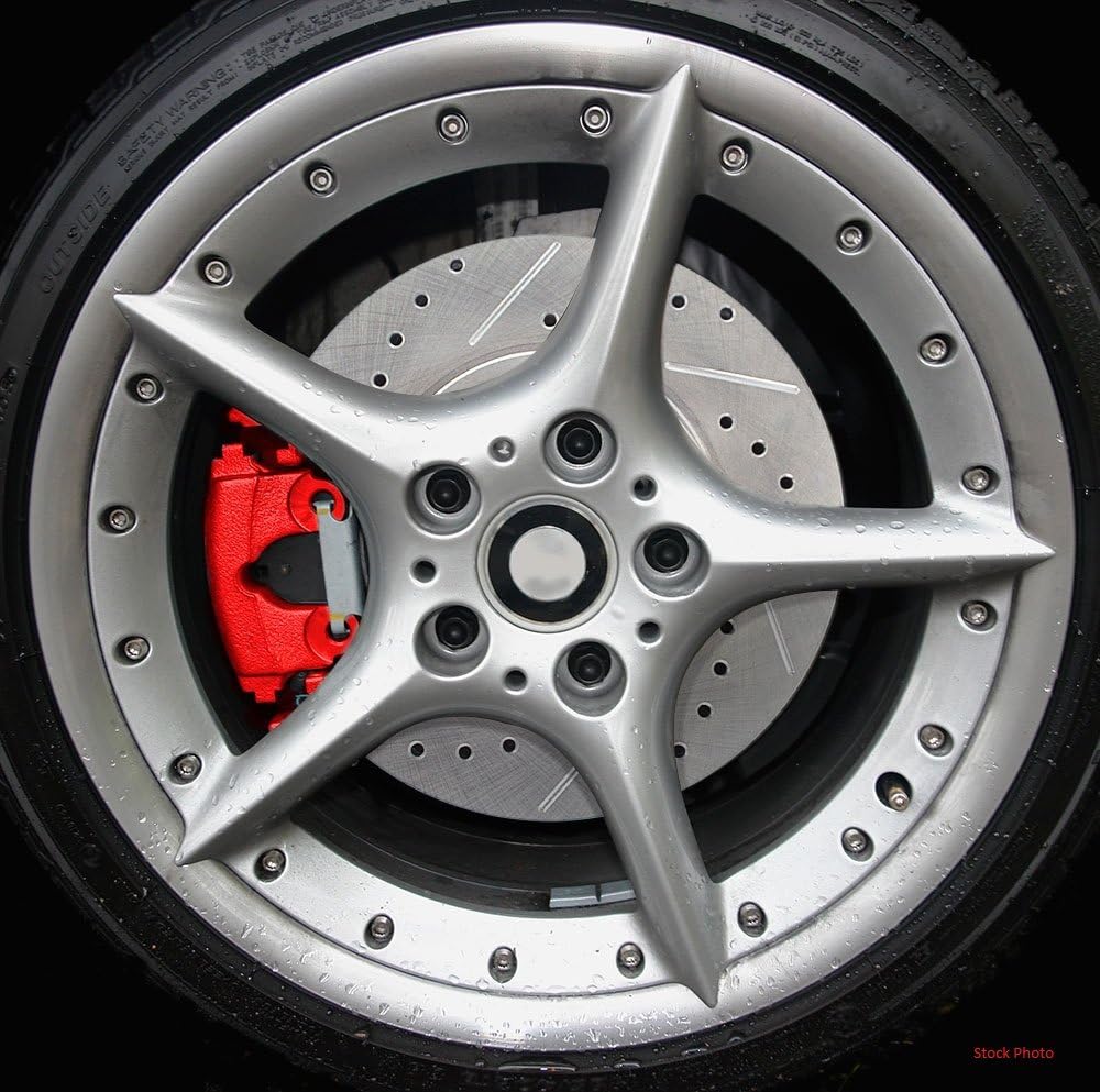 Powder Coated Red Calipers + Ceramic Brake Pads Kit D440783
