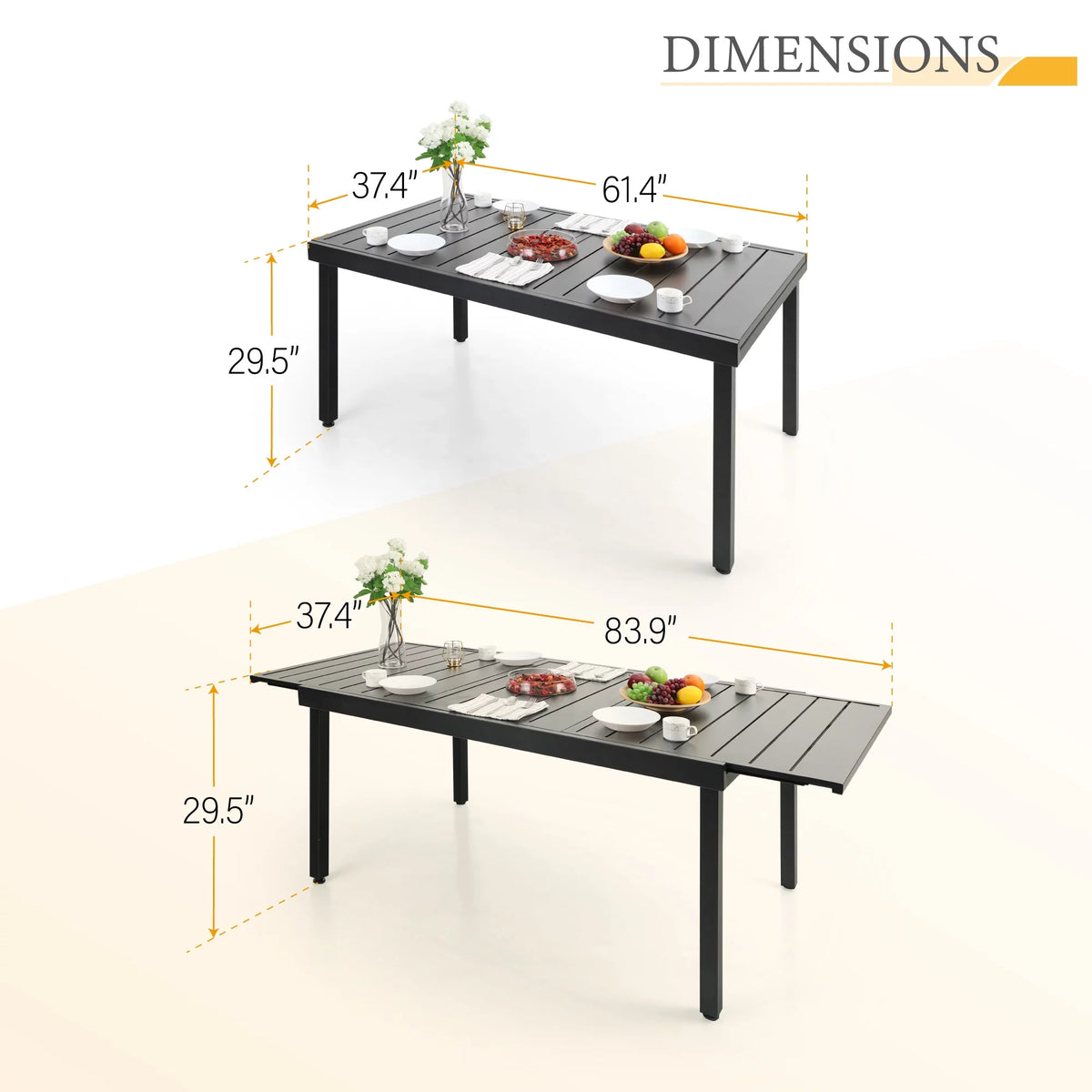 7 Pieces Outdoor Patio Dining Set with 6 Textilene Chairs and Extendable Dining Table Z355