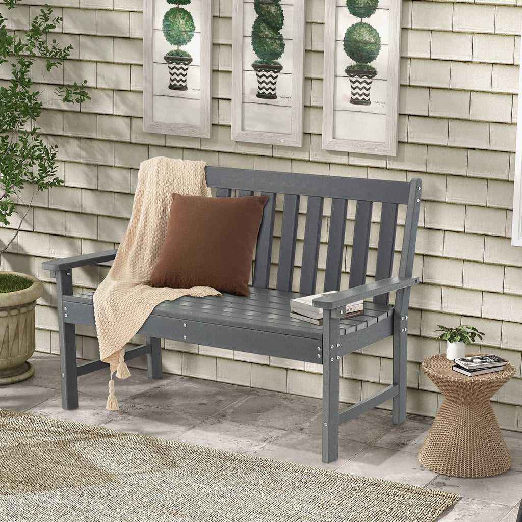 All-Weather HDPE 2-Person Outdoor Bench K907734