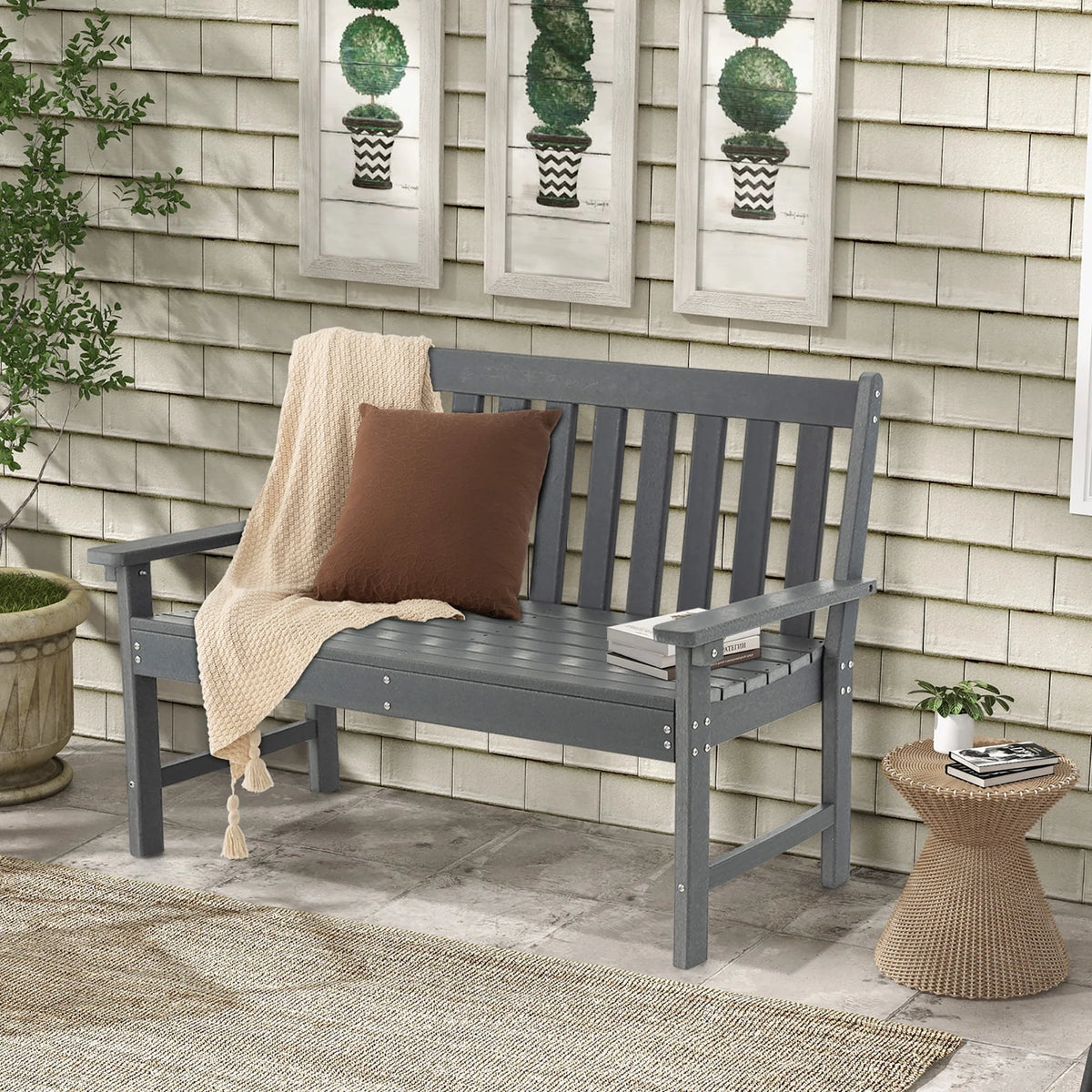 All-Weather HDPE 2-Person Outdoor Bench K907734