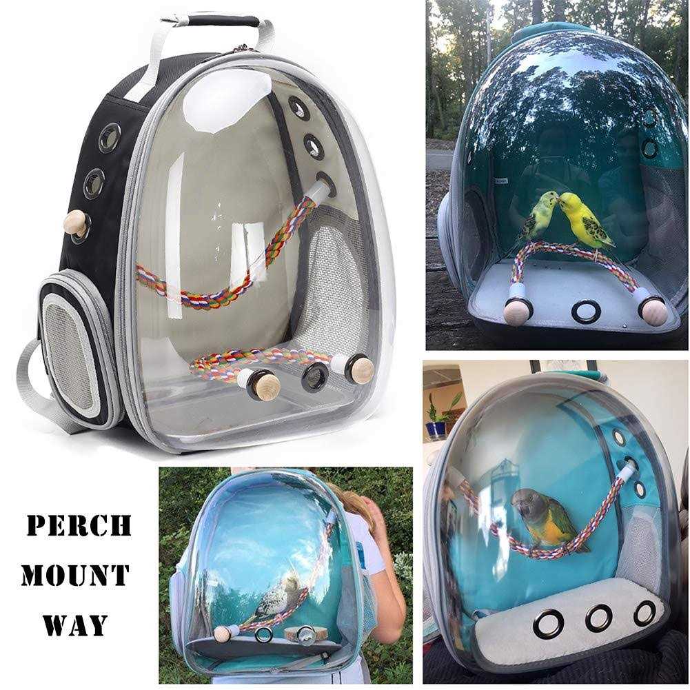 Bird Carrier Backpack with Stainless Steel Tray and Standing Perch R482