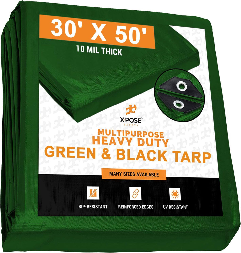 18 x 24 Feet 10 Mil Waterproof Poly Tarp with Grommets Pack of 2 J158357