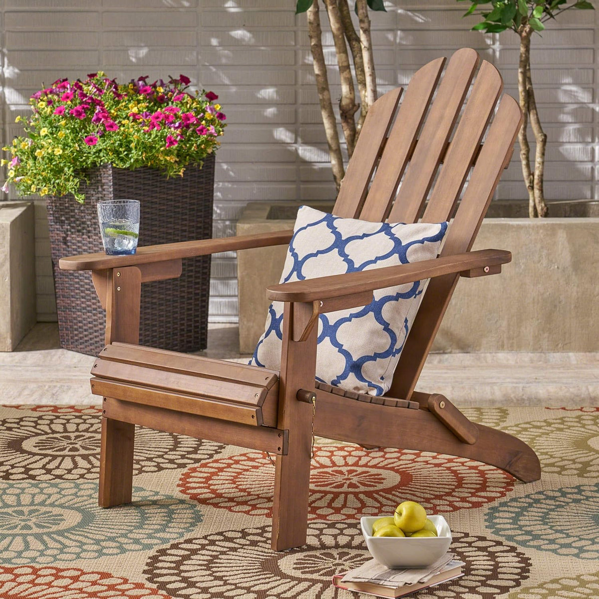 Foldable Acacia Wood Adirondack Chair Y81824