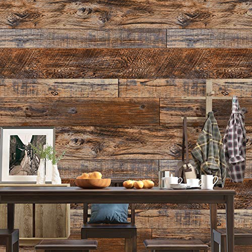 Brown Wood Peel and Stick Wallpaper N6740