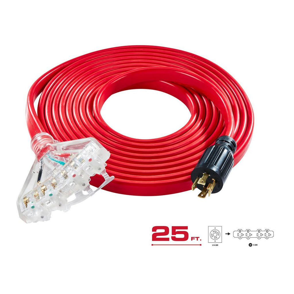 25 ft. 30 Amp 125/250V 4-Outlet Generator Extension Cord K572