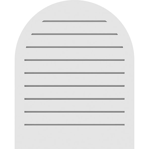 Round Top Surface Mount PVC Gable Vent with Brickmould D5949