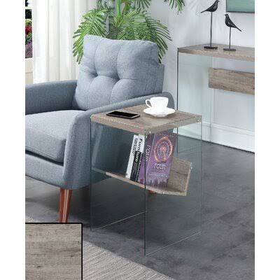 Weathered White End Table W6326