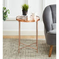 Copper Glass Tray Top End Table K52108