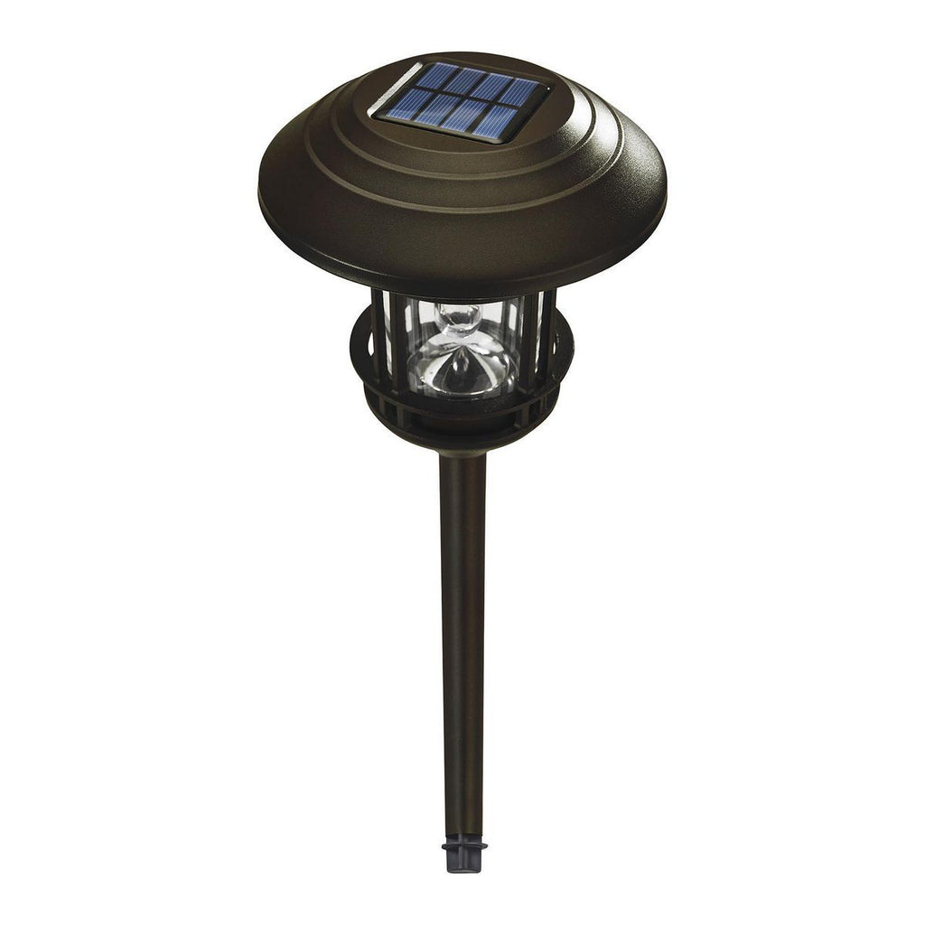 8 Lumen 19 in. Solar LED Bronze Finish Glass Pathway Lights, 2 Pack Q4788