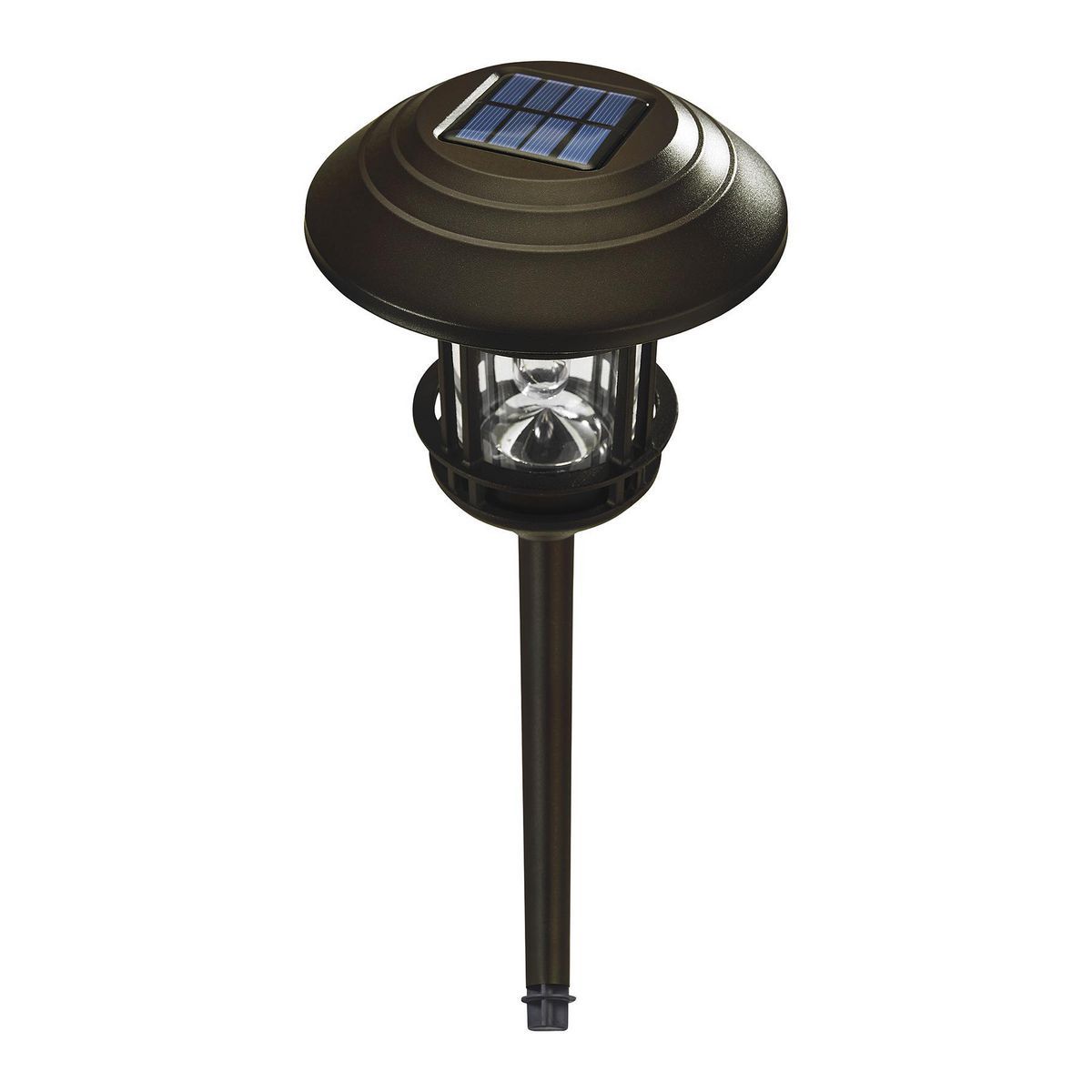 8 Lumen 19 in. Solar LED Bronze Finish Glass Pathway Lights, 2 Pack Q4788