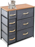 Grey Fabric Storage Tower Dresser Organizer U6891