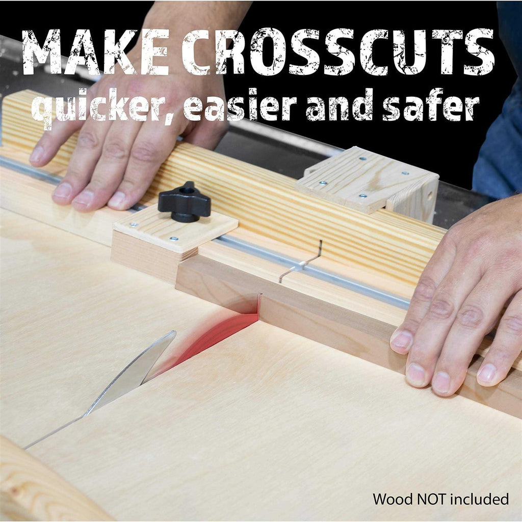 DIY Table Saw Crosscut Sled Kit with 2 UHMW Bars 2 Aluminum Tracks 1 Knob 1 Bolt V45992