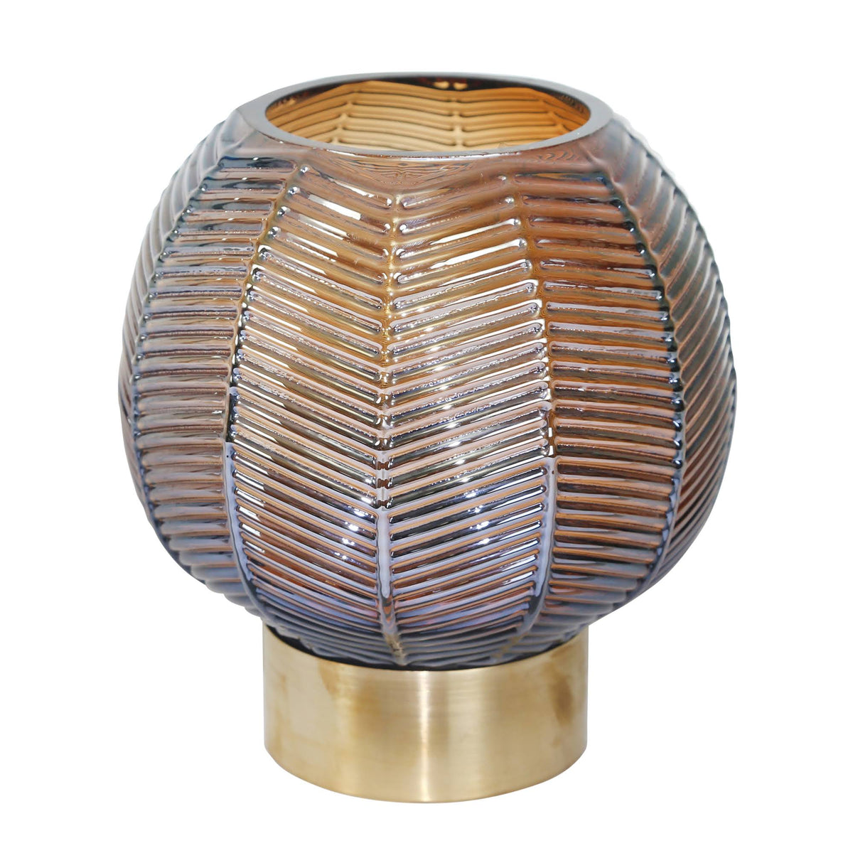 9 in. Chevron Pattern Glass Vases V523