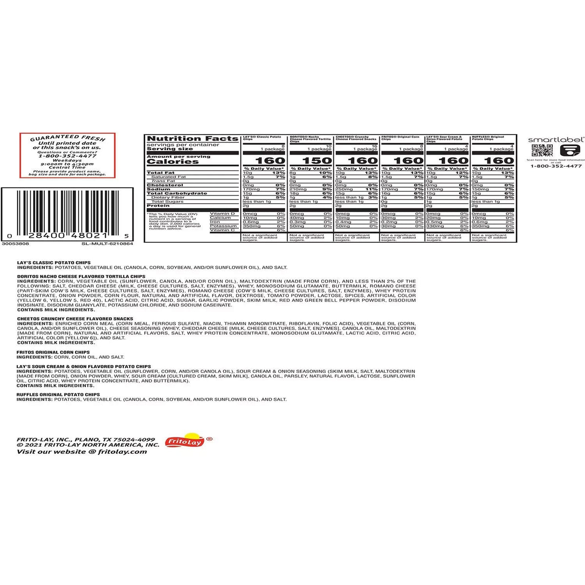 Classic Mix Variety Chips, 50ct. W995