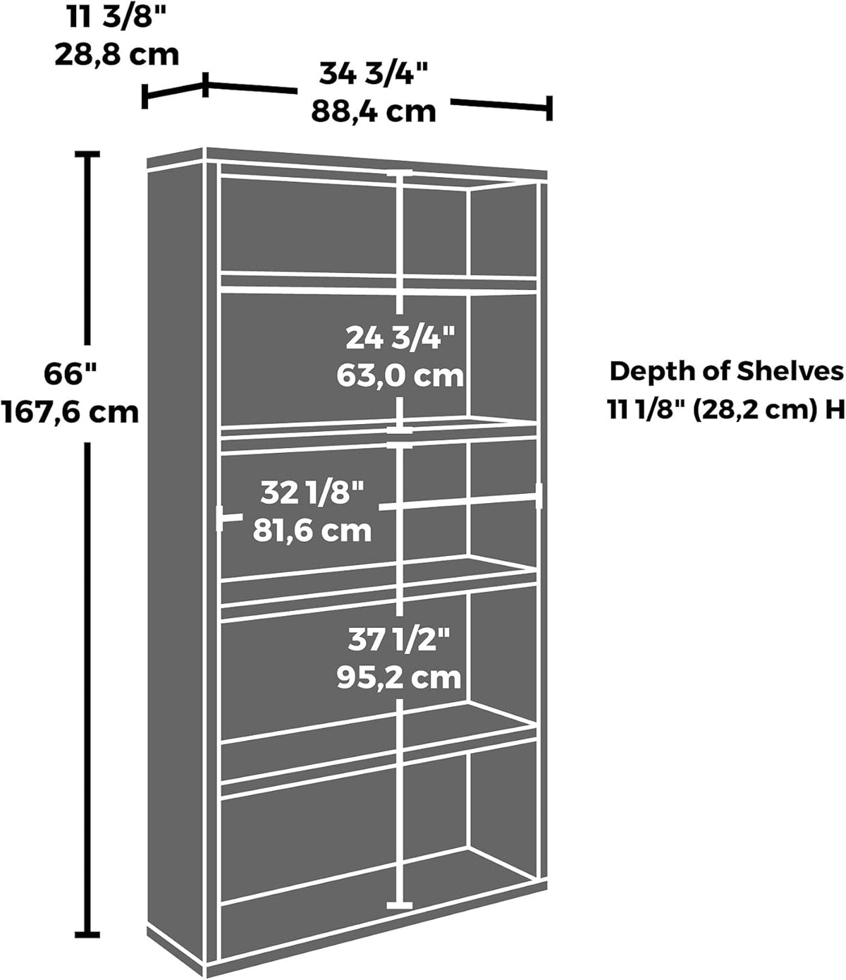 5-Shelf Bookcase X264330