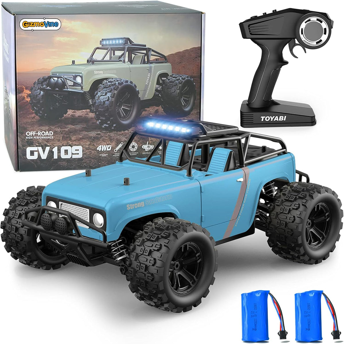 2.4GHz 25 MPH 4WD Waterproof Remote Control Car with 2 Rechargeable Batteries O1037