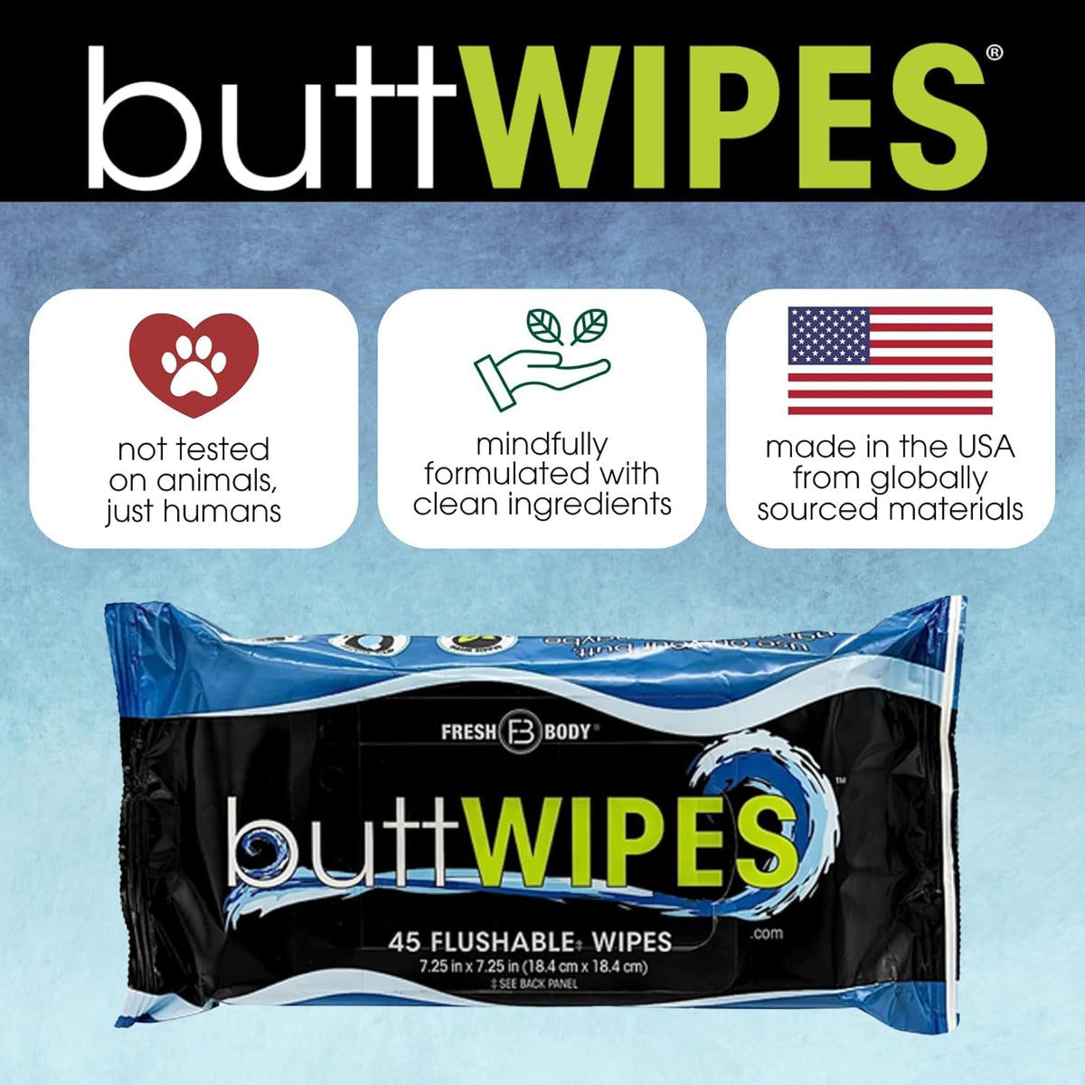 Flushable Wipes (1 Pack, 45 wipes) M445
