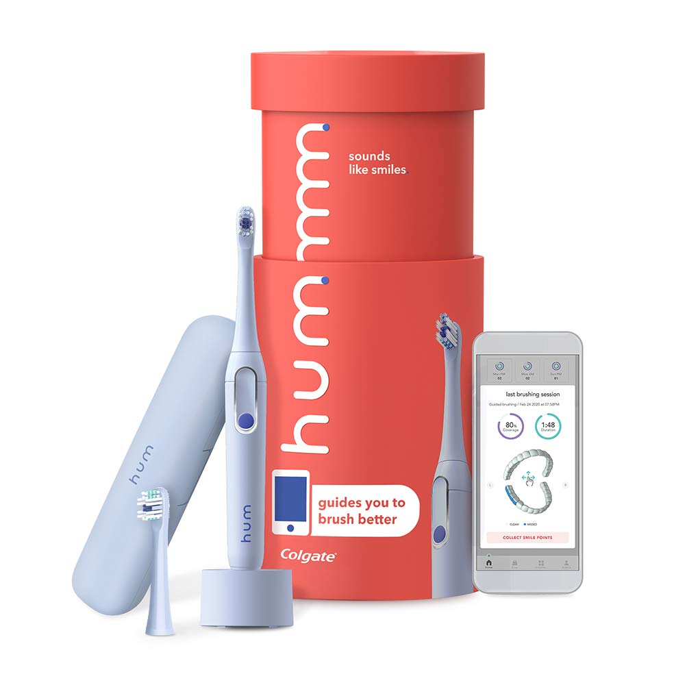 Blue Electric Toothbrush Kit, Rechargeable Sonic Toothbrush with Travel Case & Bonus Replacement Brush Head, Pack of 2 W936