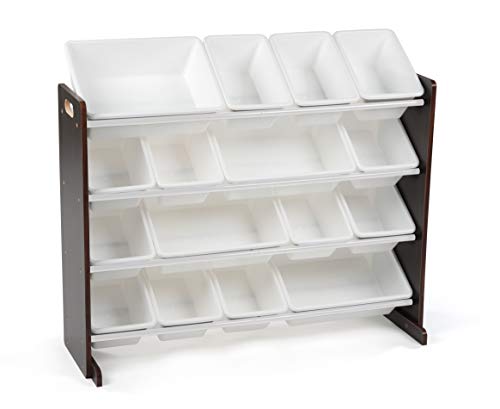 16 Removable Bins Grey White Toy Storage Organizer I8650