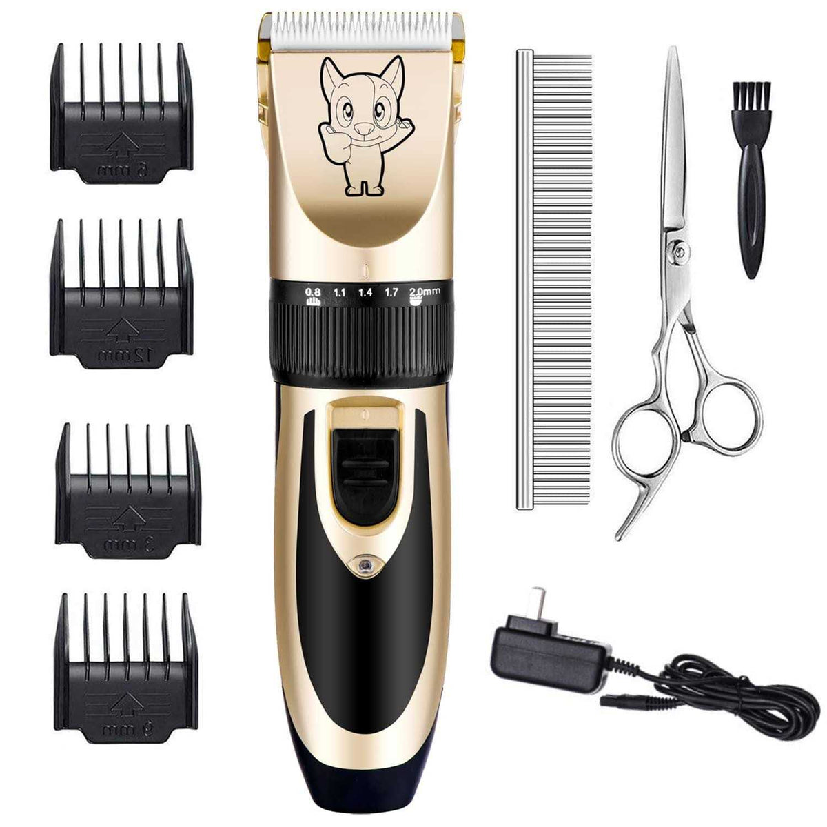 Dog Grooming Kit Clippers Low Noise Electric Quiet Rechargeable Cordless R68785