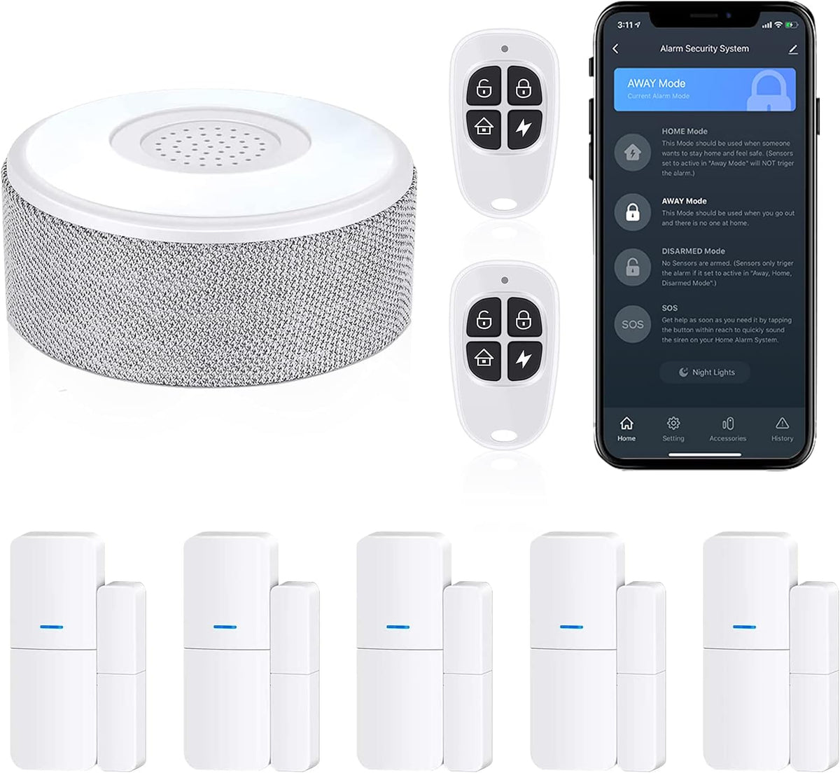 8 Pieces Wireless Smart Door Alarm System with Phone APP Alert L2132