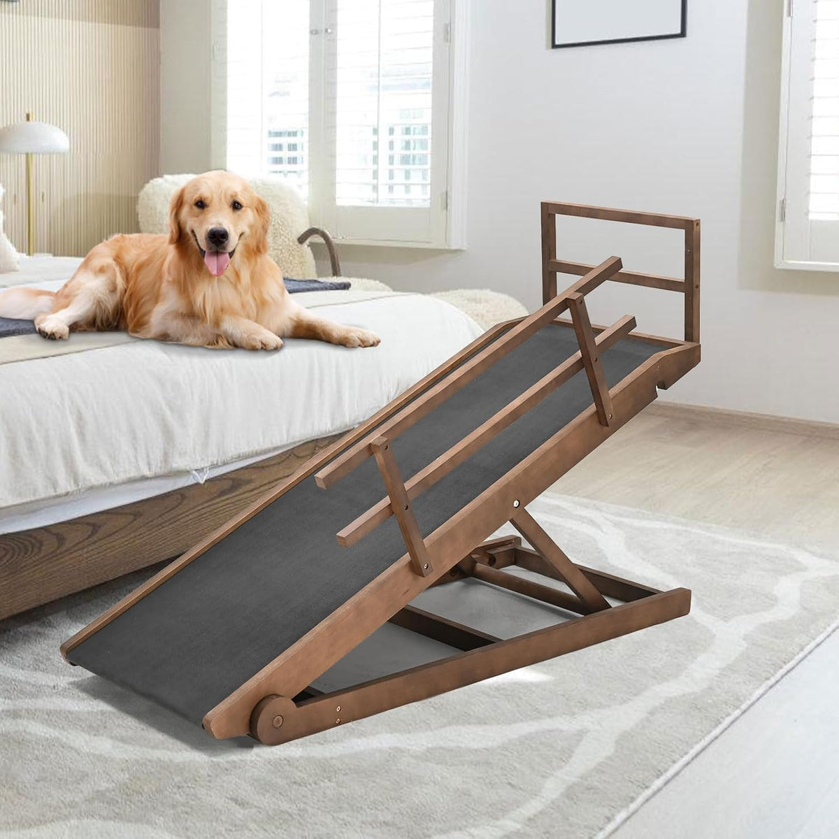 5 Level Adjustable Folding Wooden Pet Ramp H348378