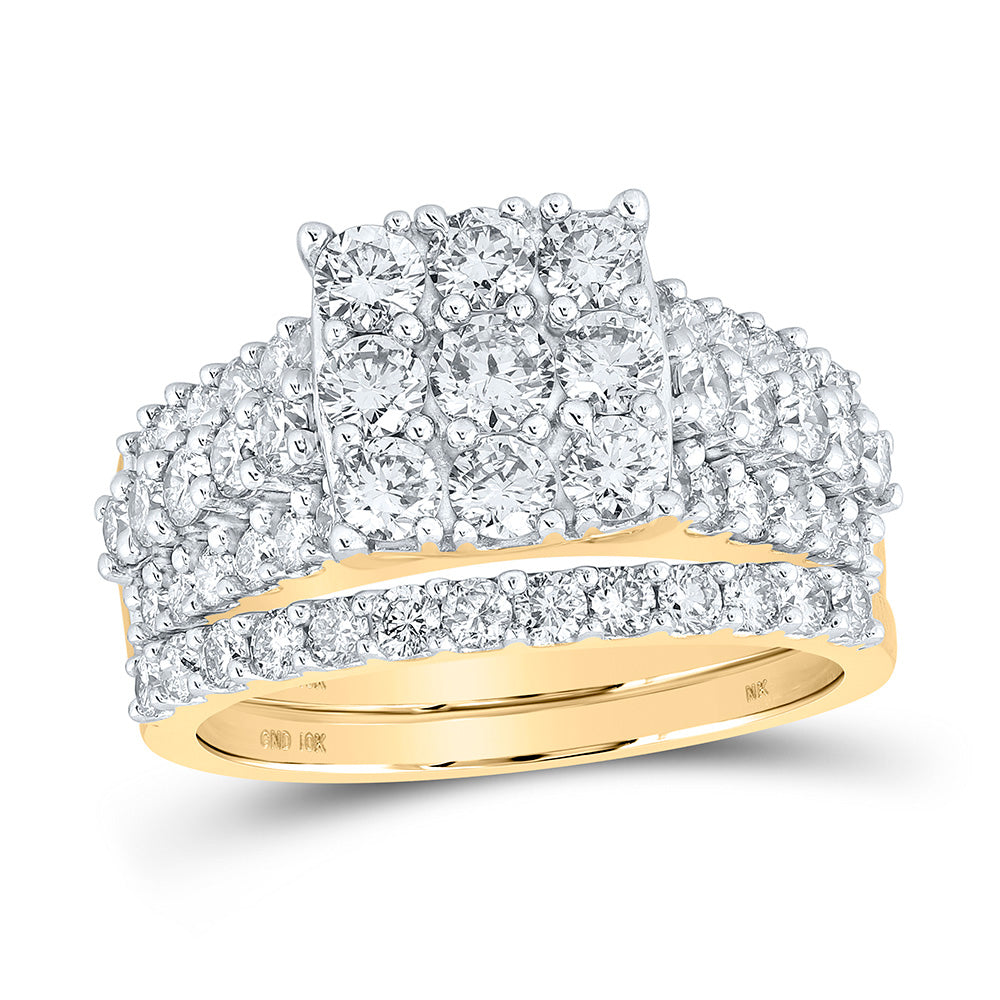 10kt Yellow Gold Diamond Ring Band Set 2 Cttw Ring Size 8 U278