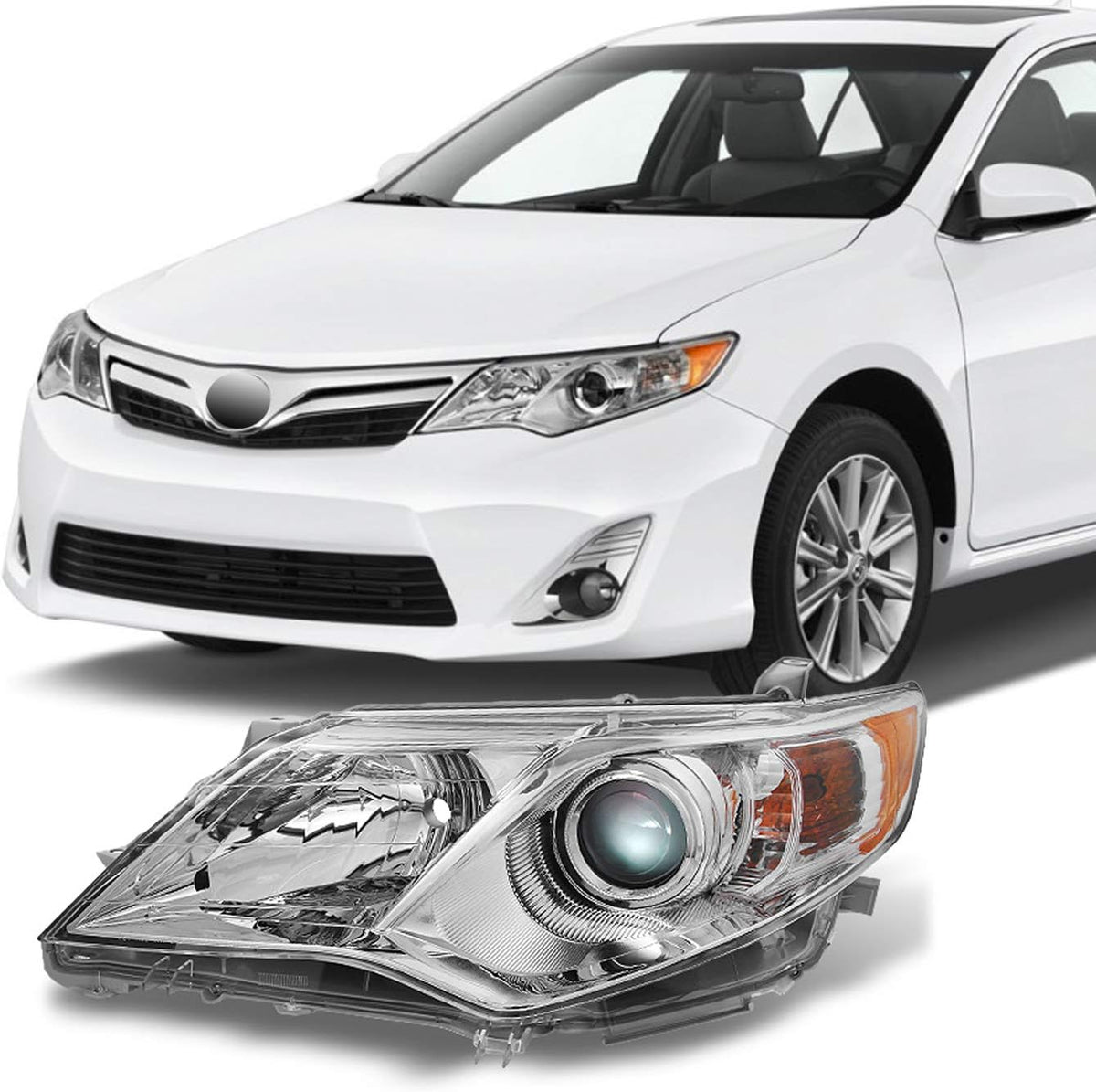 Chrome Clear Projector Headlights Pair B4841