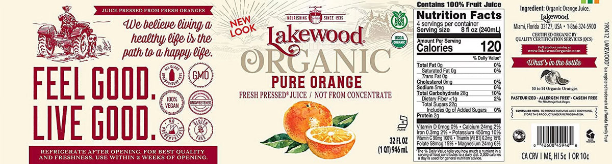 Organic Orange Juice 32 fl oz Pack of 2 O5886