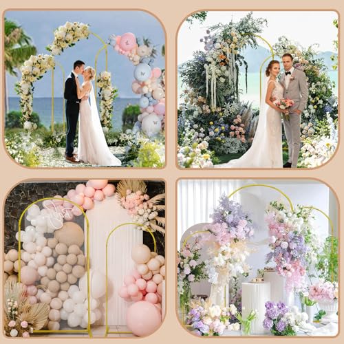 Gold Metal Arch Backdrop Stand Set of 3 O4161