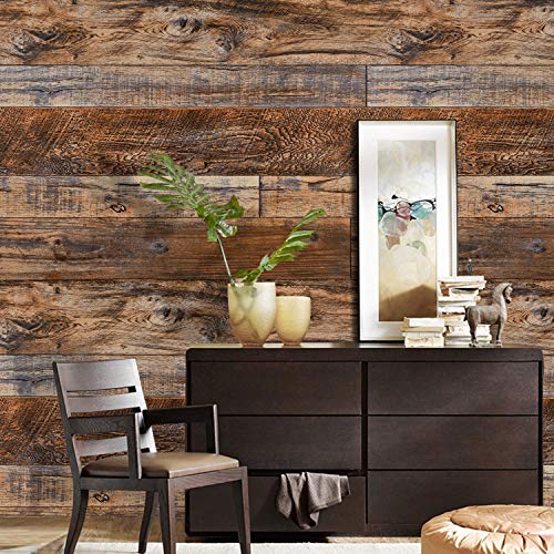 Brown Wood Peel and Stick Wallpaper N6740