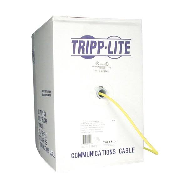 1000ft Cat6 Gigabit Bulk Cable Solid Core CMR PVC Yellow X404837