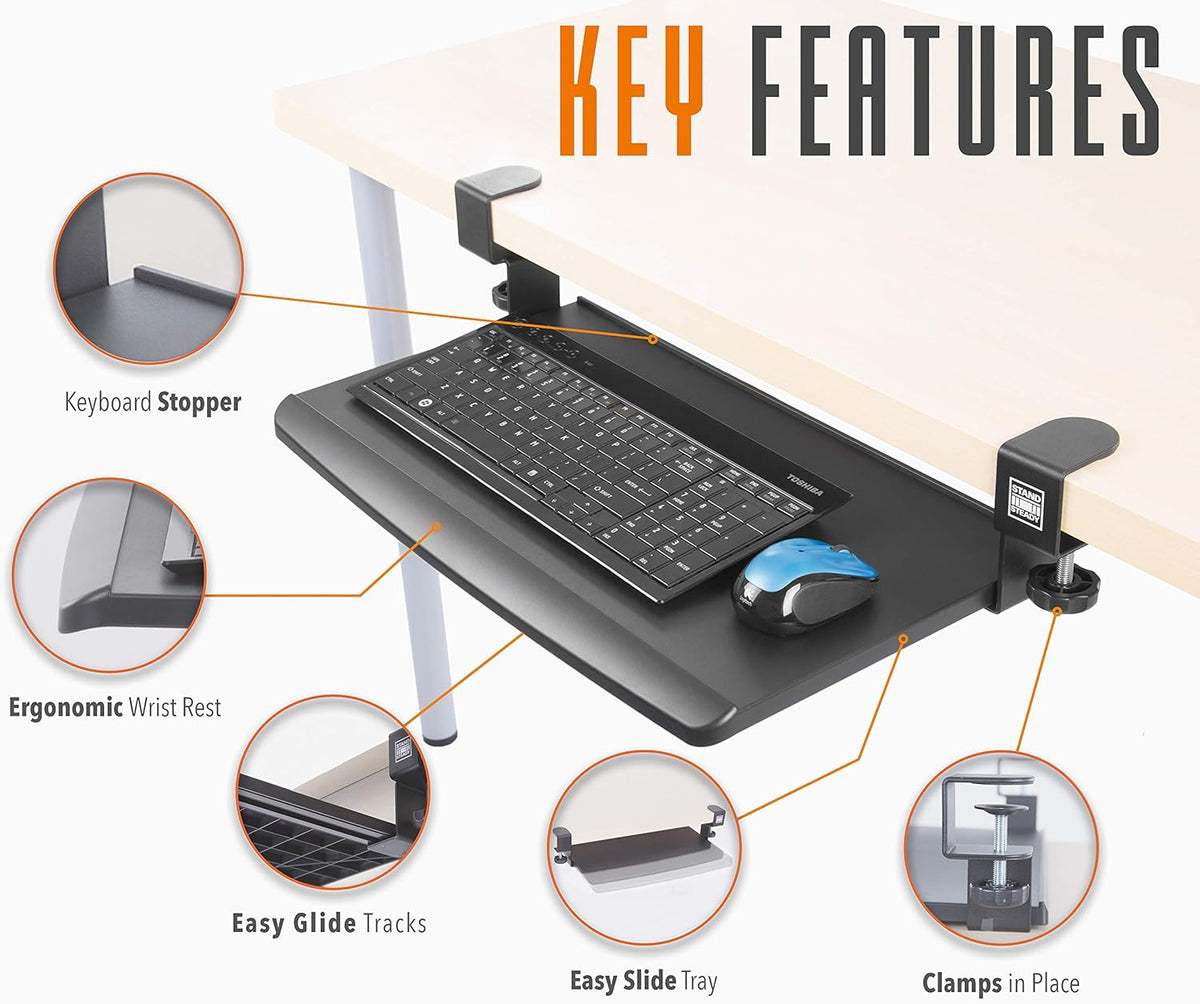 Small Clamp On Keyboard Tray, 20 x 11.75'' B305