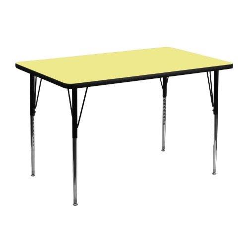 Yellow Rectangular Thermal Laminate Activity Table V23520