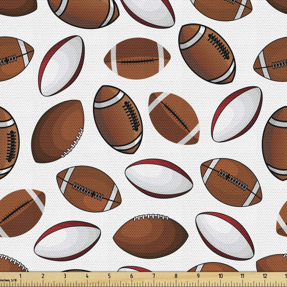 American Football Fabric by The Yard, 1 Yard, Caramel Ruby White H664
