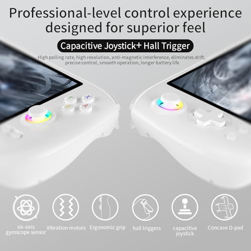 Handheld Retro Gaming Console 5.48” AMOLED Display Android 14 8K TV Output Portable Video Game Console White 512G K803