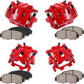 Powder Coated Red Calipers + Ceramic Brake Pads Kit D440783