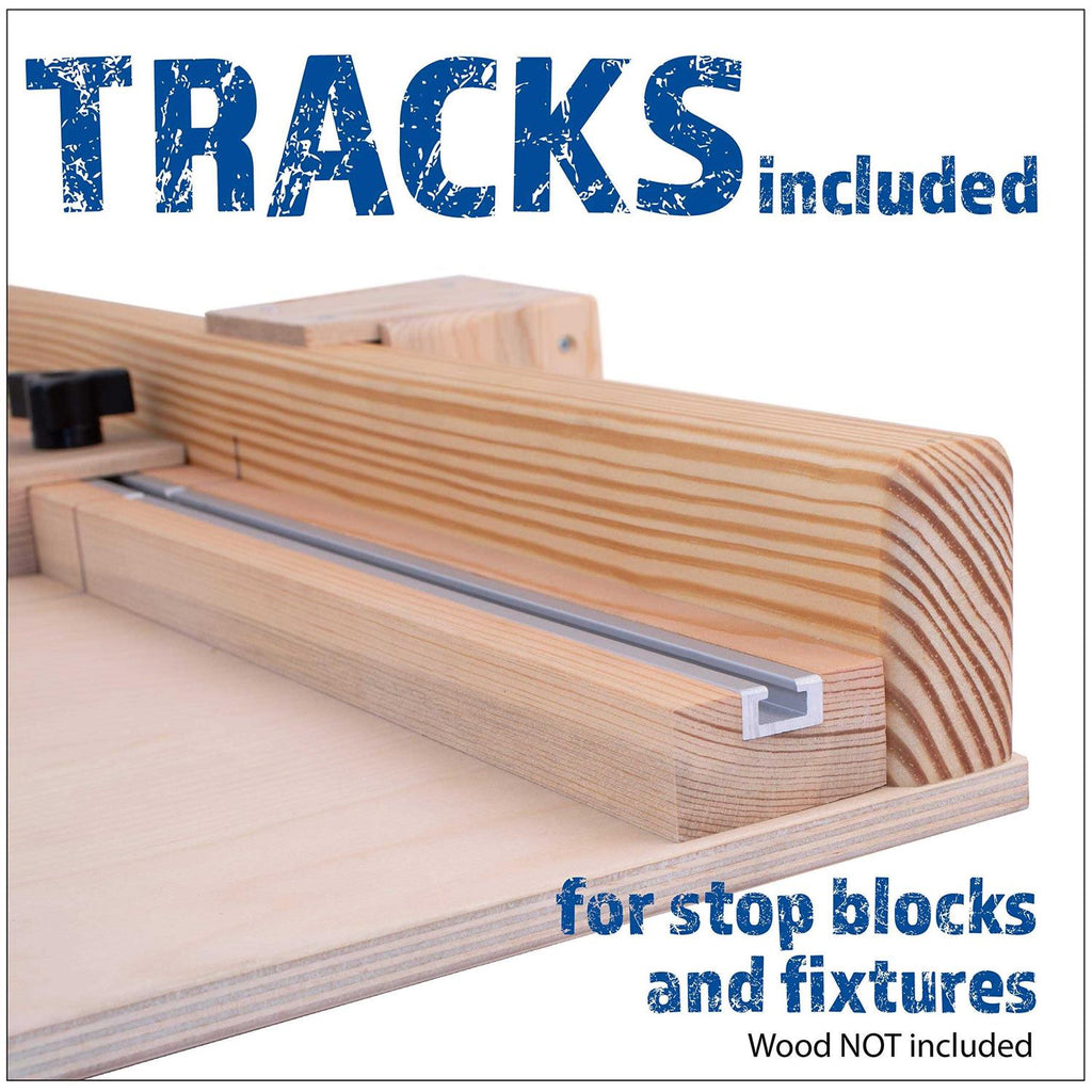 DIY Table Saw Crosscut Sled Kit with 2 UHMW Bars 2 Aluminum Tracks 1 Knob 1 Bolt V45992