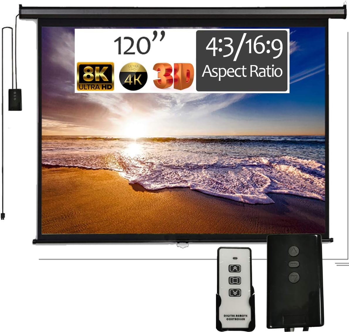 120 inch Motorized Projector Screen 4:3 with Remote Control Z69596