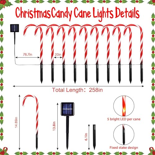 20 Pack Solar Candy Cane Lights R88824