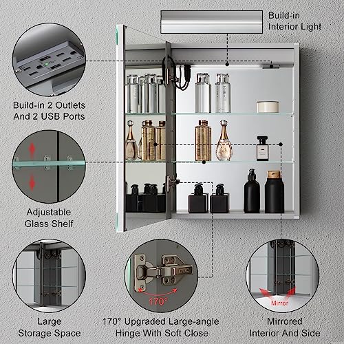 20 X 26 LED Medicine Cabinet with Mirror U4650