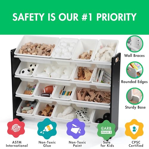 16 Removable Bins Grey White Toy Storage Organizer I8650