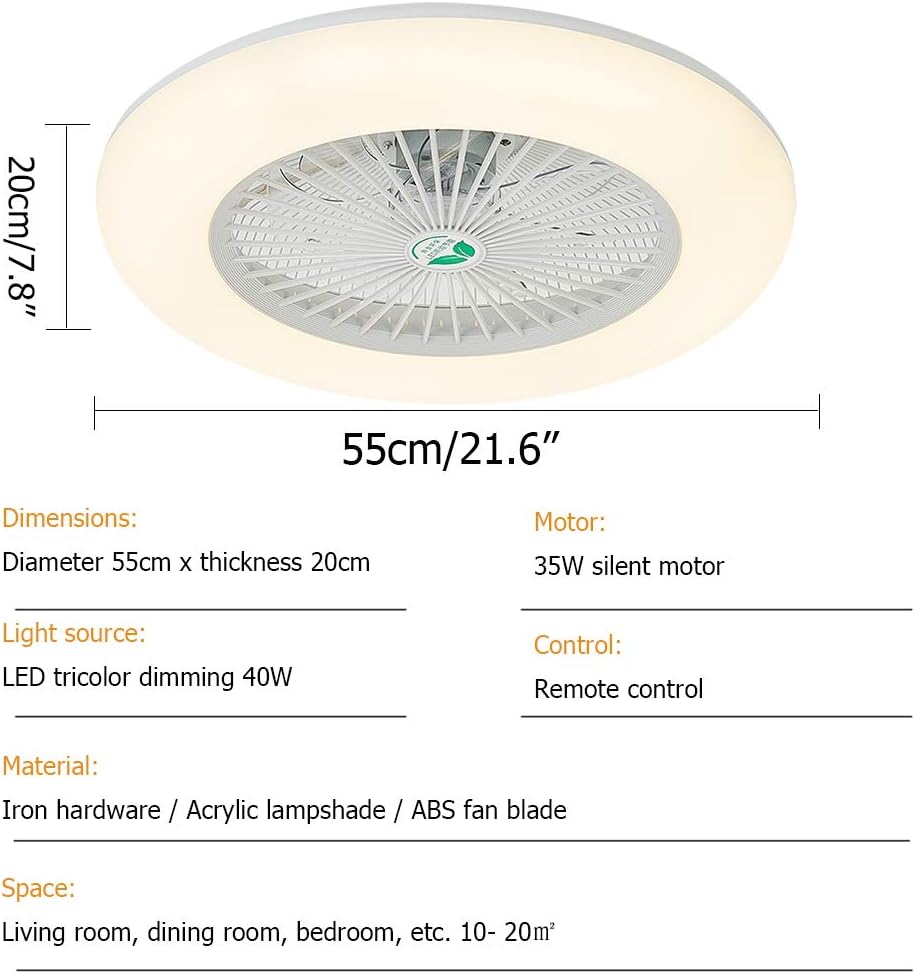 White 22 In Enclosed Ceiling Fan With Lights G507966