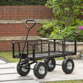 Heavy Duty Steel Utility Cart 550-lbs Capacity with Removable Sides and 10 Inch Wheels T355