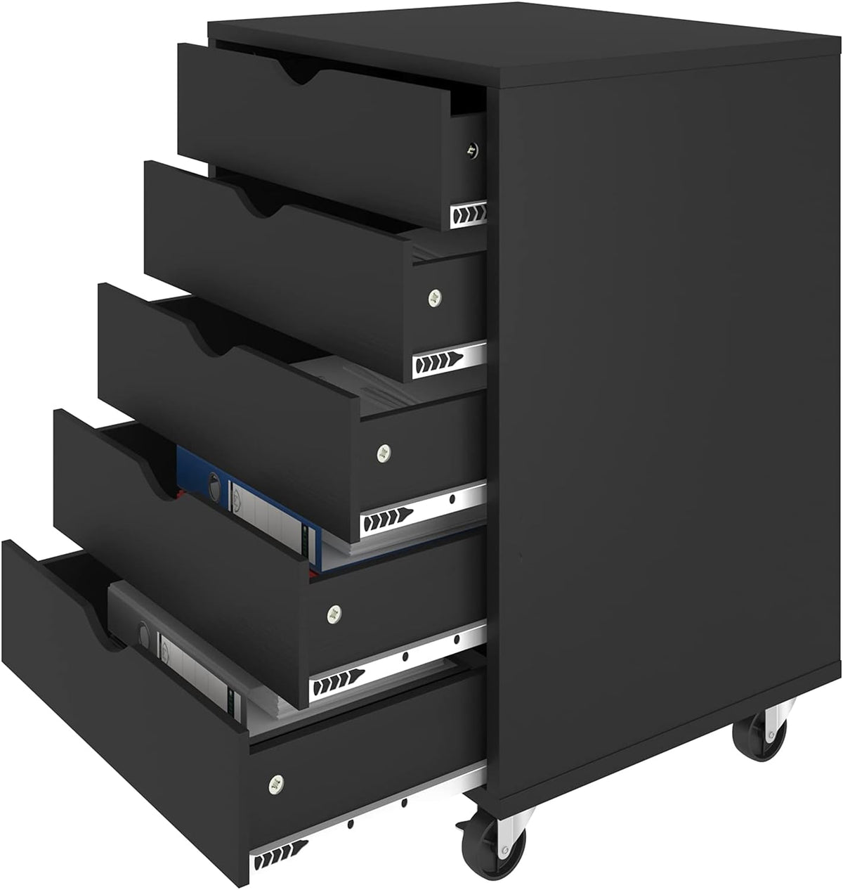 5 Drawer Black Storage Cabinet W664629