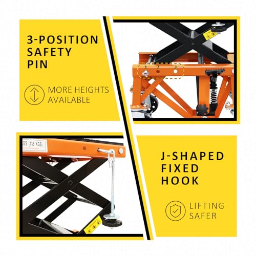 Hydraulic Motorcycle Lift Table, 350 LBS Heavy Duty Scissor Jack Stand with Wide Deck A741344
