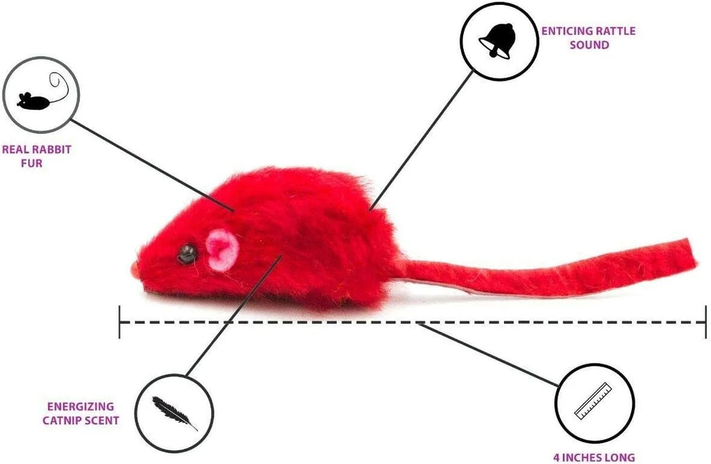 20 Catnip Cat Mice Toys with Rattle Sound Y7005